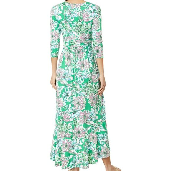 Lilly Pulitzer Moana Spearmint Blossom Maxi Dress Size Medium - Picture 2 of 3